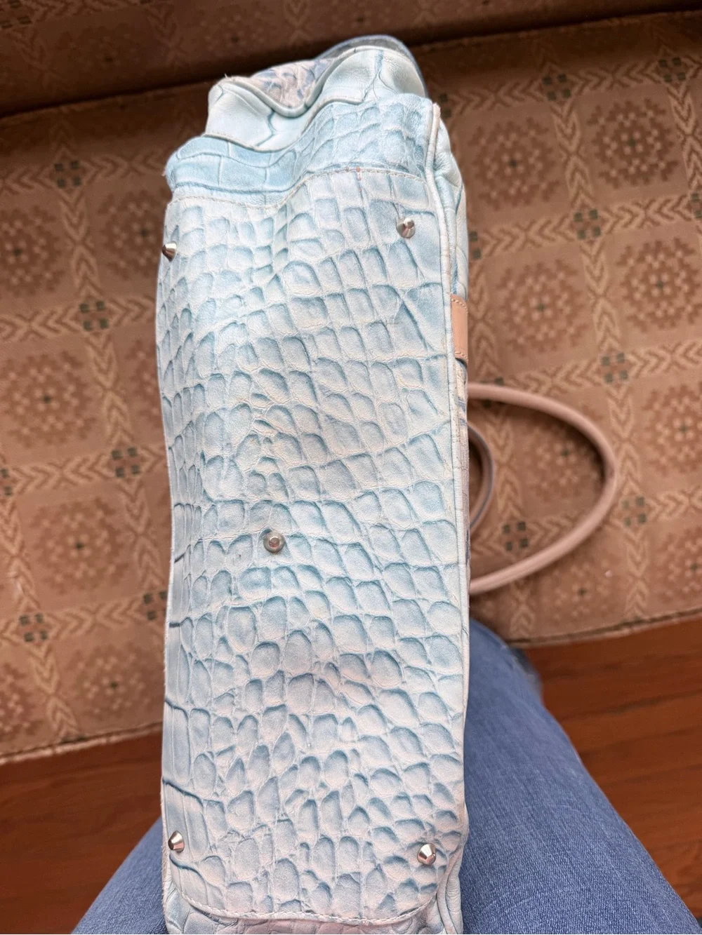Gorgeous Christian label  Italian designer leather blue bag